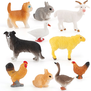 Figuras de Animales de Granja en Miniatura de Fábrica OEM: Pollo, Pato, Ganso, Perro, Conejo para Escenarios de Mesa de Arena para Niños - Product Image 1