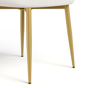 <span class=keywords><strong>Set</strong></span> di 2 Sedie da Pranzo Moderne in Velluto Crema con Schienale Curvo, Sedie Imbottite Senza Braccioli con Gambe in Metallo Dorato per Cucina - Product Image 6
