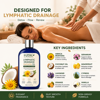 Huile de massage pour drainage lymphatique OEM - Détox naturelle pour réduire la rétention d'eau et les gonflements, Pamplemousse & Cyprès, Amincissant
