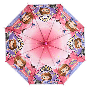 Parapluie droit pour enfants, transparent, de haute qualité, pas cher, avec motifs de dessins animés, en polyester, imprimé, couleur personnalisée, impression numérique - Product Image 6