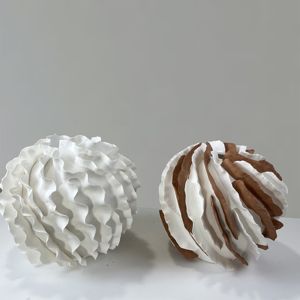 Handmade White Ceramic <b>Vase</b> Unique Nordic Design White <b>Vase</b> Home Decor Customizable Color Living Room Wedding - Product Image 1