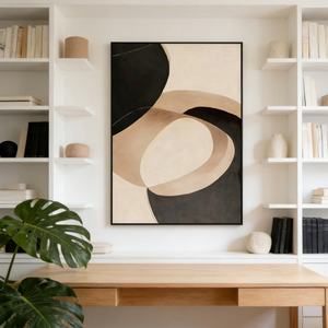 Pintura Abstracta Minimalista de Cacao, Arte Abstracto, Decoración para el Hogar y Hoteles, Arte de Pared en Lienzo, Decoración Hecha a Mano para el Interior del Hogar - Product Image 3