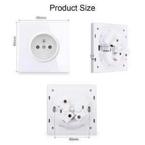 Glass Bảng điều chỉnh tường ổ cắm FR PL 16A Retro tinh tế giấu France tiêu chuẩn ổ cắm điện cắm 110-250V đen/trắng/xám/vàng - Product Image 5