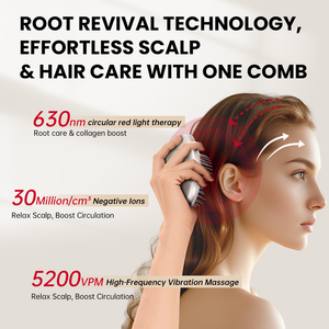 Оптовая продажа: Умная электрическая массажная щетка для головы с красным светом для ускорения роста волос, восстановления и лечения, массажер для кожи головы - Product Image 4