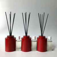 Diffuseur d'arômes AIKUN Premium en verre rouge avec bâtonnets en fibre noire pour la maison, le spa, l'hôtel, la décoration parfumée
