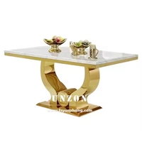 Tables dorées modernes de luxe en acier inoxydable pour décoration nuptiale de mariage, meubles d'hôtel