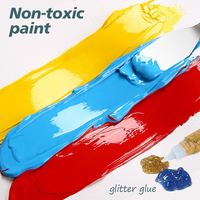 Kit de peinture licorne en plastique avec tablier, 3 petites pegasi, 3 petites licornes, autocollants de tatouage licorne mignons