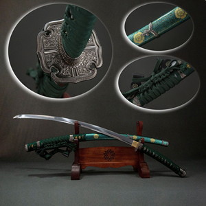 <span class=keywords><strong>Spada</strong></span> Longquan 104cm in Acciaio T10, Katana Verde Magica, Set Regalo di Lusso per <span class=keywords><strong>Uomo</strong></span> con Scatola in Broccato, <span class=keywords><strong>Spada</strong></span> Samurai per Cosplay e Decorazione Casa - Product Image 1