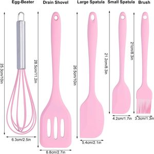 Ensemble de spatules en silicone personnalisées pour mélanger la crème et la pâtisserie, ustensiles de cuisine avec accessoires de cuisine - Product Image 4