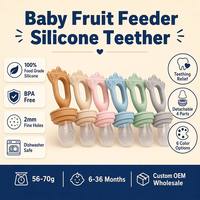 Ensemble de sucettes d'alimentation pour bébé avec poignée, 3 tailles différentes, design en maille de silicone, sans BPA, pour aliments solides de 0 à 12 mois