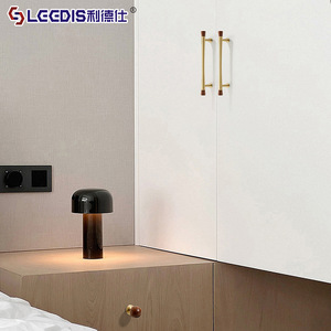 LCCDIS Vintage Wood Brass Cabinet Door Handle Bar Nordic Style Single Hole For Wardrobe Furniture Hardware - Product Image 2