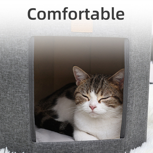 Vente en gros pliable Cat <span class=keywords><strong>Cube</strong></span> Condo lit d'intérieur à la mode pour animaux de compagnie avec surface de pose résistante aux rayures pour chats - Product Image 3