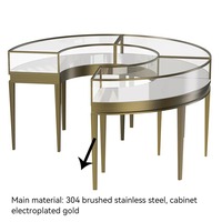 Etalase Jam Tangan Kustom dengan Bingkai Logam Bernuansa Emas dan Sudut Pandang Multi-Angle untuk Proyek Perlengkapan Toko Ritel