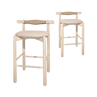 Tabourets de bar commerciaux en bois massif de style Wabi-sabi moderne et rétro, à dossier haut, pour cuisine, maison, restaurant, comptoir