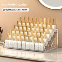 Présentoir à vernis à ongles multicouche en acrylique transparent, support de rangement en plastique PP pour cosmétiques, rouges à lèvres, salon et maison