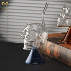 مصّاص دماء جمجمة مرشح زجاجي من الزجاج من القش مع بار لحفلات الزفاف - Product Image 4