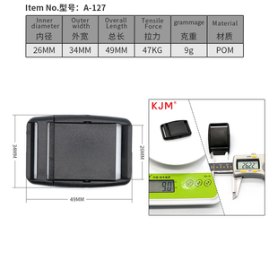 Boucle de ceinture personnalisée en plastique recyclé Pom avec logo personnalisé, sangle en nylon réglable, boucles de ceinture personnalisées - Product Image 2