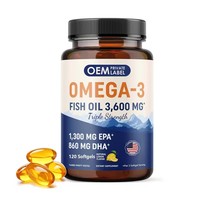 Capsules de gelée d'huile de poisson oméga 3 végétaliennes OEM EPA DHA, complément alimentaire pour le cerveau, les articulations, les yeux et le cœur