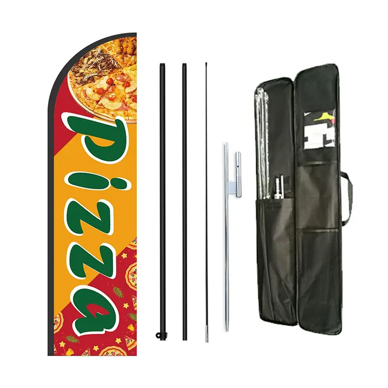 पिज्जा फेदर फ्लैग पोल किट इटली फूड शॉप ओपन रेस्तरां व्यवसाय विज्ञापन फेदर बैनर फ्लैग