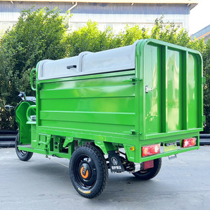 Camion à ordures électrique à trois roues, hydraulique, auto-chargeant et auto-déchargeant, véhicule de transport de déchets, transmission automatique verte - Product Image 3
