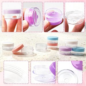 กระปุกครีมเครื่องสำอางแบบใส สีชมพู สีเขียว สีฟ้า สีขาว สีดำ ขนาด 5 กรัม 10 กรัม 15 กรัม 20 กรัม  กระปุกครีมบำรุงผิวหน้าแบบกลม  บรรจุภัณฑ์ครีมเปล่าสำหรับใส่ตัวอย่างครีม - Product Image 4