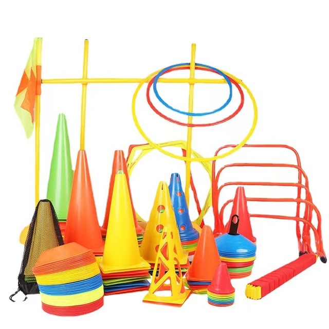 Workout Equipment Football Manufacturer Custom 80Cm Kit Green Pe Soccer Hurdles Speed Signs Traffic Cone Agility Training Poles