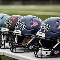 Autocollants personnalisés pour numéros de casque de sport, numéros de casque de 1,5 pouce, décalcomanies et autocollants de drapeau américain de 2 pouces, casque de football (noir)