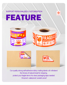 <span class=keywords><strong>CoCreate</strong></span> Muestra de Exposición Europea Pegatinas frágiles para envío en movimiento Por favor Maneje con cuidado Etiquetas adhesivas de advertencia frágiles - Product Image 4