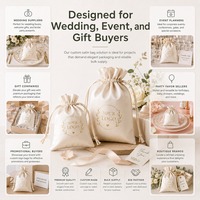 Sacs cadeaux en satin avec cordon de serrage pour mariage, pochettes pour dragées, emballage de bonbons et bijoux pour fête, sacs de rangement