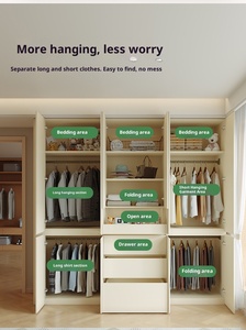 ตู้เสื้อผ้าไม้จริงแบบปรับแต่งได้ XHA เป็นมิตรกับสิ่งแวดล้อม ดีไซน์ทันสมัยสำหรับห้องนอน พร้อมบานเลื่อน 5 ลิ้นชัก 8 ชั้นวาง รุ่น 2026 - Product Image 3