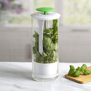 Upgraded Herb Freshness Keeper Plastic Jar Extends Shelf Life Cilantro <strong>Basil</strong> Leafy Greens Leak-Proof Storage <strong>Container</strong> - Product Image 4