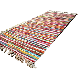 Alfombra Rectangular Lavable de Estilo Boho, Reversible, de Algodón Tejido, de Pelo Medio y Grueso, para el Hogar o el Pasillo - Product Image 1