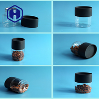 Pot en plastique ovale de 396 ml en PET, personnalisable, empilable, avec couvercle à vis, de qualité alimentaire, étanche, sans BPA, pour bonbons, sucre, gelée