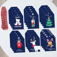Étiquettes cadeaux de Noël en papier kraft personnalisées en gros, forme rectangulaire, découpées, 50 pièces avec ficelle pour chaussures, vêtements, sacs, cadeaux de fêtes