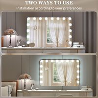 Grand miroir de maquillage de table avec 16 ampoules LED pour la maison et la salle de maquillage