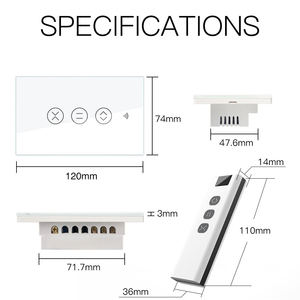 <span class=keywords><strong>MoesGo</strong></span> WiFi RF433 Interrupteur à écran tactile intelligent (2/3 voies) pour le contrôle multiple des rideaux, des volets roulants et des volets avec rétro-éclairage - Product Image 6