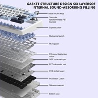 AULA F75 MAX 75% ANSI Layout Keyboard Mekanik Nirkabel Layar TFT Tombol Putar Kabel/BT/2.4G Keyboard Gaming E-sports Desktop