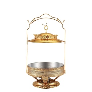 Liyunda Royal Arabe De Luxe Or Argent <span class=keywords><strong>Multi</strong></span> Style 6L 8L Carburant En Acier Inoxydable Couvercle Suspendu Plat Chauffe-Buffet Ensembles - Product Image 1