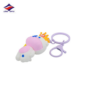 Porte-clés en PVC en forme de poupée licorne, pendentif de <span class=keywords><strong>sac</strong></span>, de couleur arc-en-ciel, 3D, petit cheval jaune, - Product Image 6