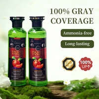Pewarna Rambut Cuka Buah 500ml*2 Tekstur Transparan Tanpa Berantakan Bebas Amonia Hitam Permanen Herbal