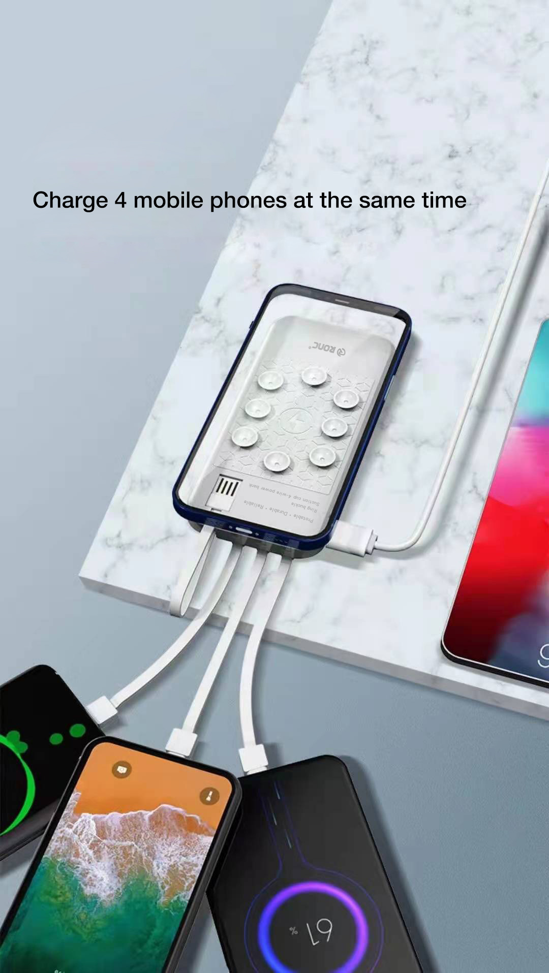 New arrival wireless power bank 10000mah wireless charging powerbank with sucker up