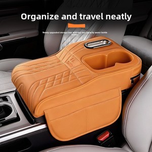 <span class=keywords><strong>Almohada</strong></span> reposabrazos para coche al por mayor para consola central con bolsa de almacenamiento, cojín de soporte de mano de cuero y caja de pañuelos - Product Image 2