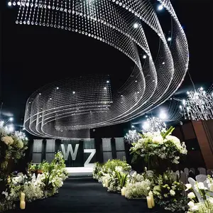 Neueste Deckende ko ration Kristall perle Vorhang Eisen Hochzeit Decken rahmen für Hochzeits feier