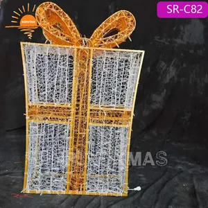 Outdoor Led Lighted Walk Through Large Gift Box Presents Shopping Mall Christmas Decorations