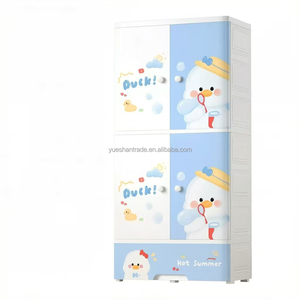 Lemari Pakaian Anak Motif Lucu 4 Lapis Portable, Lemari Laci Bayi Kapasitas Besar, Laci Penyimpanan Plastik - Product Image 2