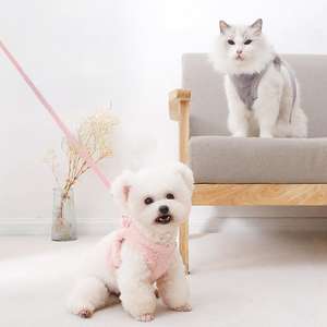 新デザイン 高級感 ベロア製 カスタマイズ可能 人気 ソフト 通気性 ドッグハーネス＆リードセット - Product Image 4