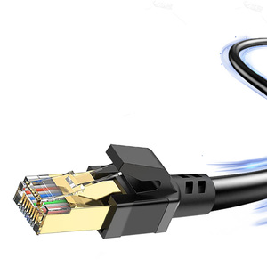 Cat 6 Ethernet <b>Cable</b> Black <b>RJ45</b> Connector Copper Stranded 8-Conductor High Speed Network Patch Cord - Product Image 3