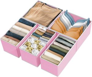 Set of 6 Drawer Organizer Socks <b>Foldable</b> Underwear Drawer Clothes Organizer Collapsible Storage <b>Boxes</b> Lingerie Drawer Organizer - Product Image 5
