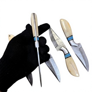 Couteau à lame fixe Drop Point en acier Damas avec manche en os, bord droit, garantie 3 ans, couteau de survie pour le camping et le bricolage - Prix abordables - Product Image 3