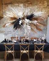 Suspension bricolage toile de fond de mariage décoratif fleur artificielle fleur séchée pampa herbe panneau mariage arc décoration
